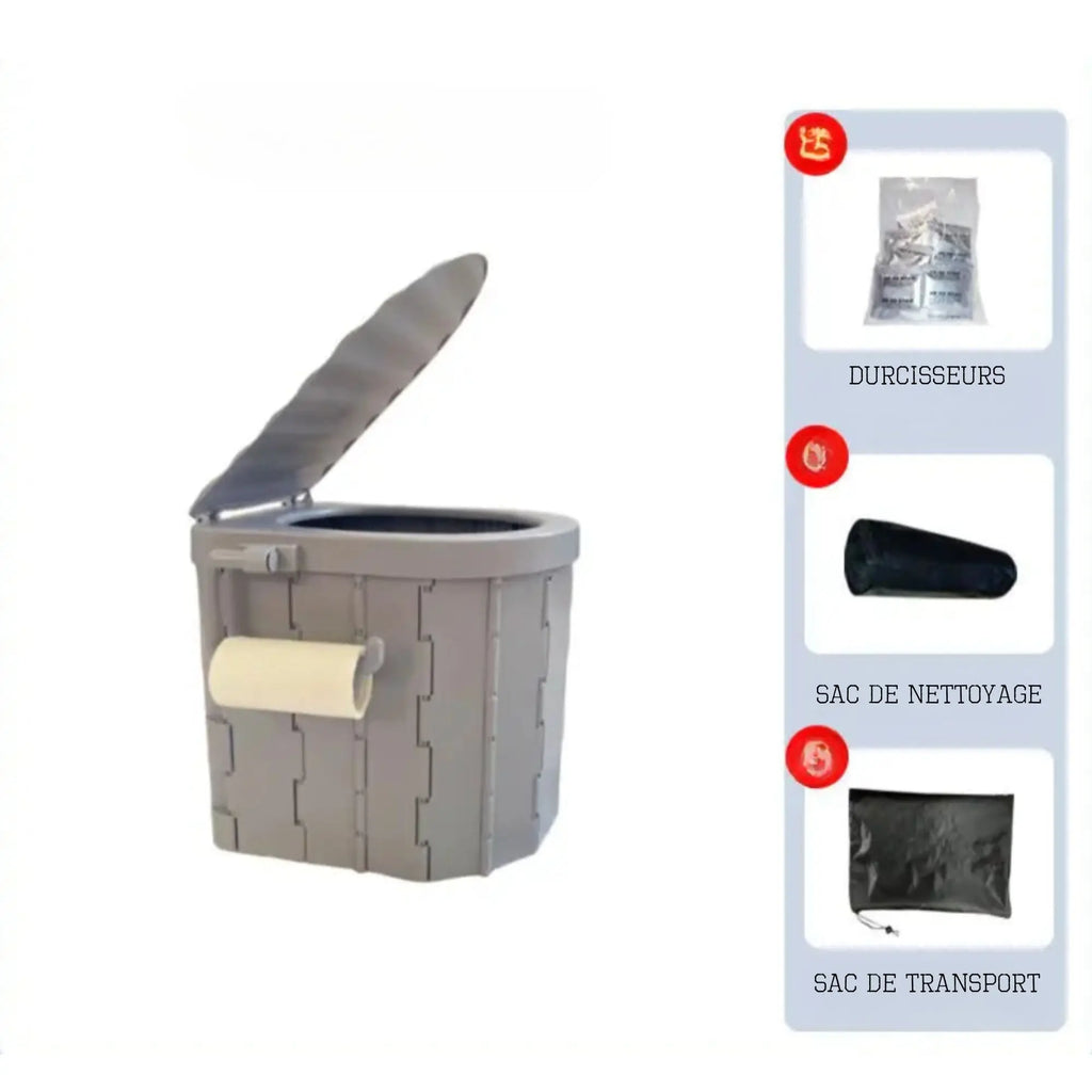 Toilette pliable portable extérieure résistante aux odeurs pour adultes et enfants, siège de toilette en une pièce pour une utilisation en voyage dans la voiture accessoire camping sauvage outdoor vanlife toilette de camping pas cher pliable 