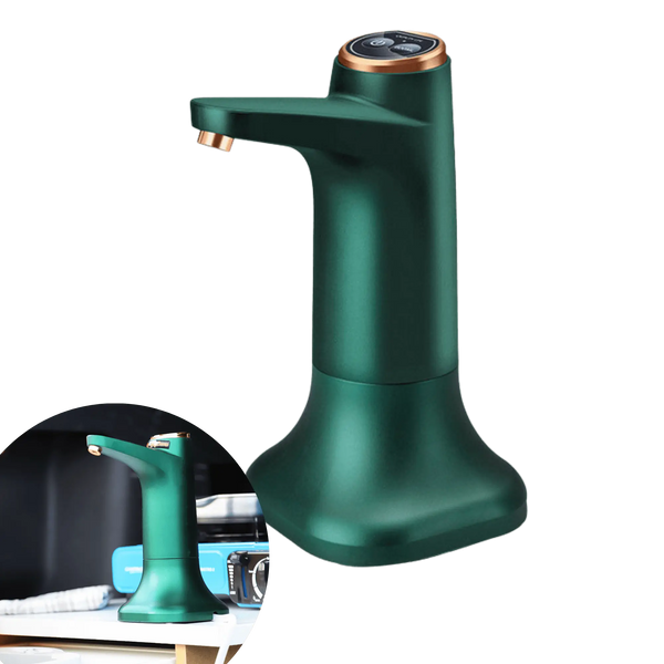Robinet électrique de camping vert avec charge USB rapide, adapté pour le camping, les vans et la cuisine, polyvalent et facile à installer.