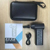 Souffleur portable haute puissance pour le camping avec éclairage LED, présenté avec un étui d'accessoires, un câble USB et un manuel, idéal pour sécher les tentes et les auvents.