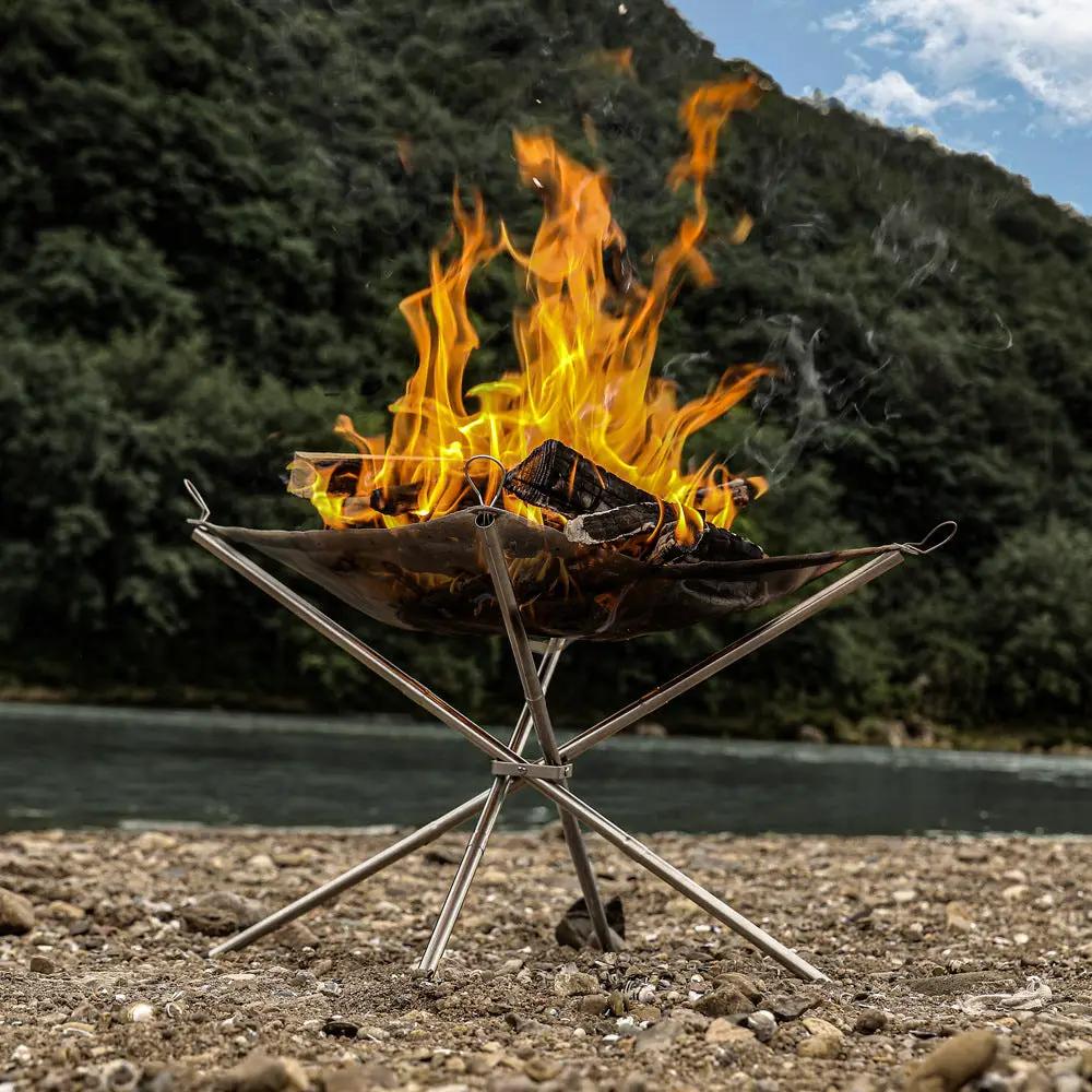 brasero camping pliable nomade feu camp table cuisson securite acier  (13)