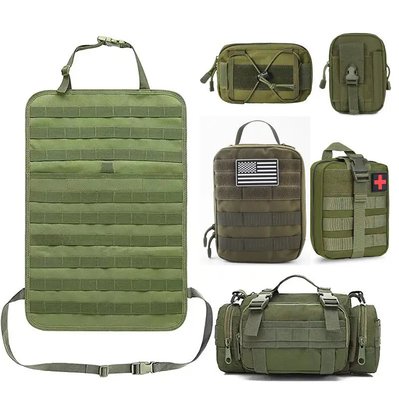 Sac de rangement tactique pour l'arrière du siège de voiture, bagage de siège arrière, sac de rangement pour équipement de pêche organisation voiture camping sauvage 4X4 SUV DEFENDER DUSTER accessoire camping