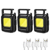 Ensemble de trois lampes de poche LED ultra puissantes et compactes avec câbles de chargement USB, idéales pour les aventures nocturnes.