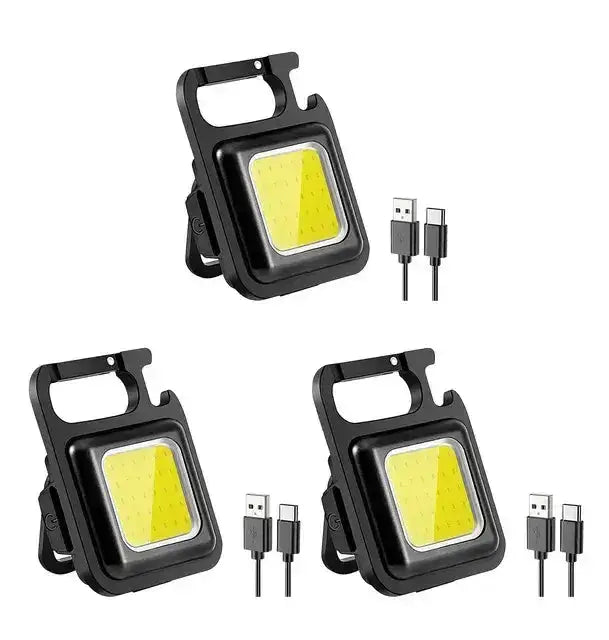 Mini lampe de poche ultrapuissante LED avec recharge USB, 3 unités, pour aventures nocturnes et éclairage puissant.