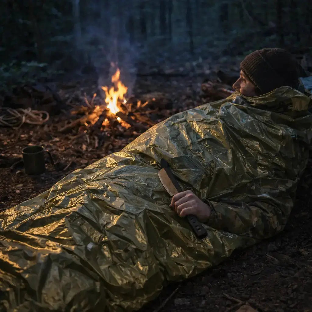 Sac de Couchage de Survie d’Urgence – Thermique Ultra-Compact Woody’s Camp