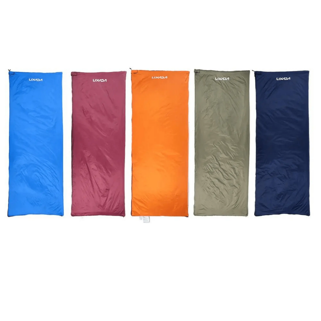 Des sacs de couchage ultralégers colorés pour le camping et la randonnée, présentant cinq teintes vibrantes pour un confort et une chaleur optimaux.