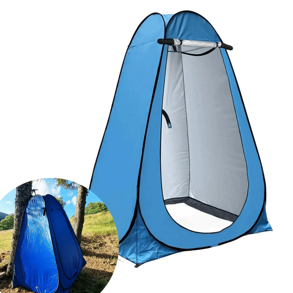 Tente de douche de camping pliable pour extérieur avec espace privé, idéale pour les douches et le changement de vêtements en plein air.