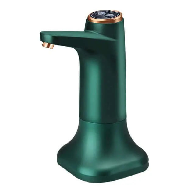 Robinet électrique de camping vert avec système USB, idéal pour van aménagé, caravane et cuisine. Accessoire polyvalent et adaptable.